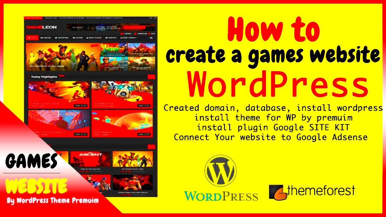 how to create games website with wordpress 2023 online games  YouTube