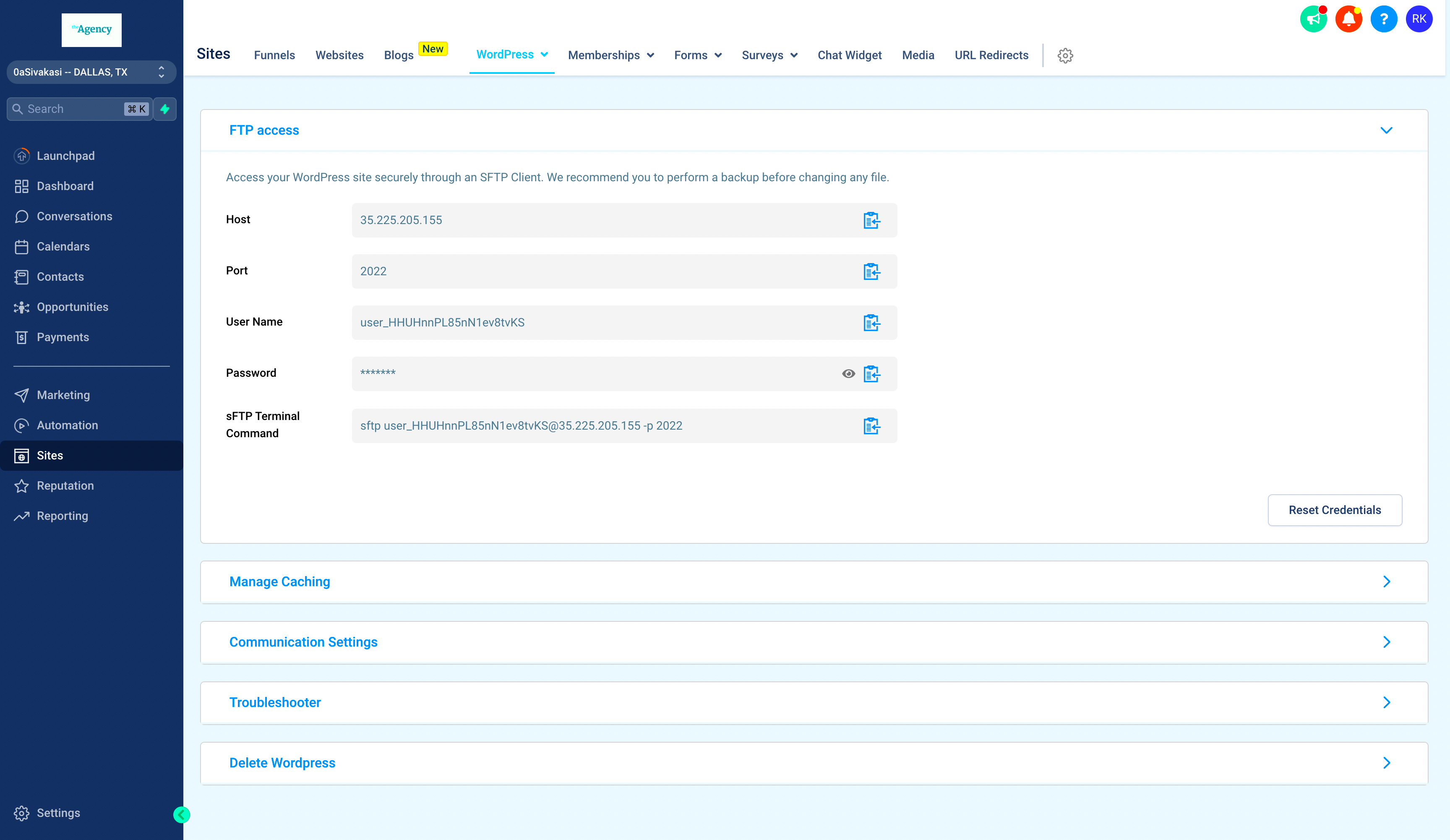 WordPress SFTP  Now access your files securely  HighLevel Changelog