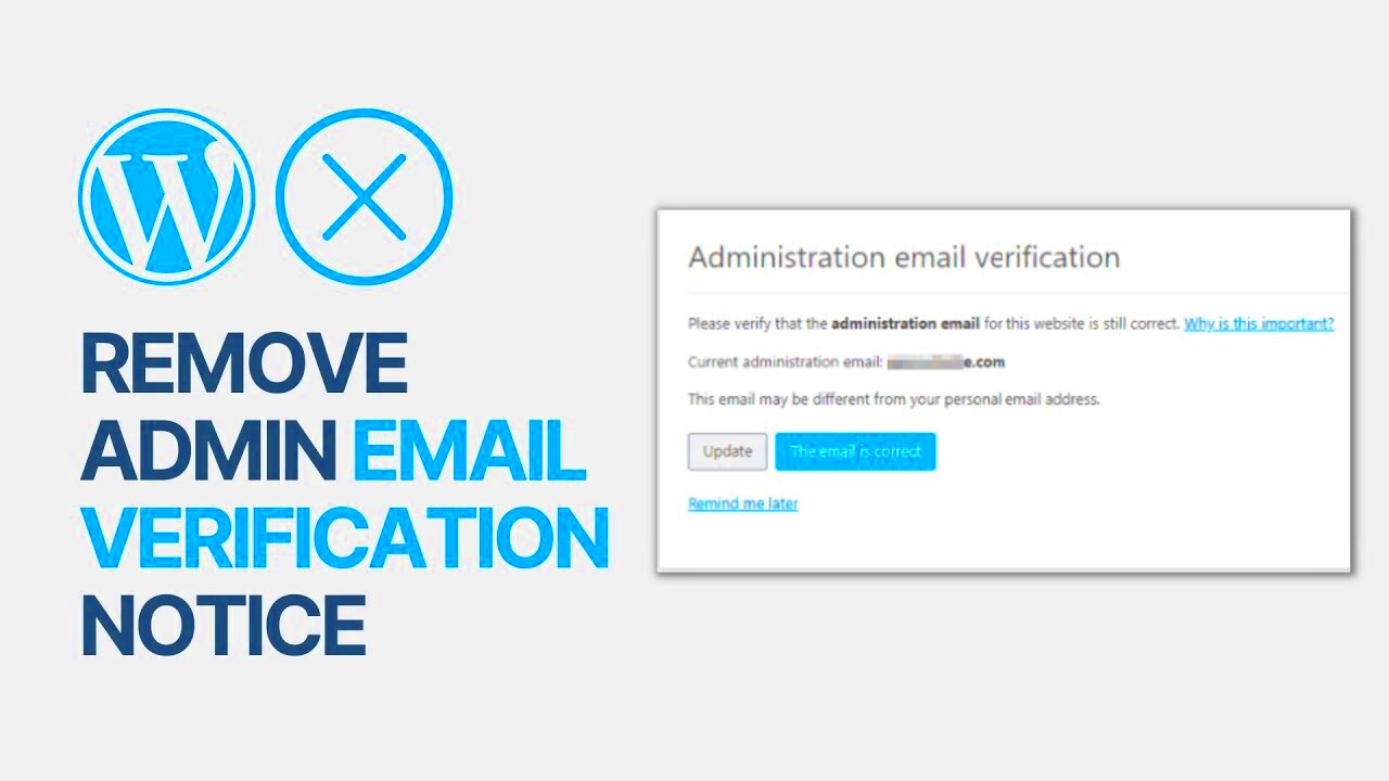 How to Disable  Remove WordPress Admin Email Verification Notice Easy 