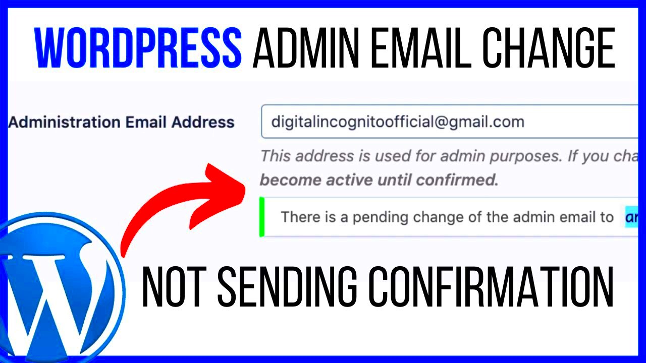 Wordpress Admin Email Change Not Sending Confirmation SOLVED  YouTube