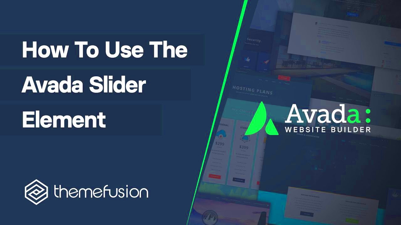 How To Use The Avada Slider Element  YouTube