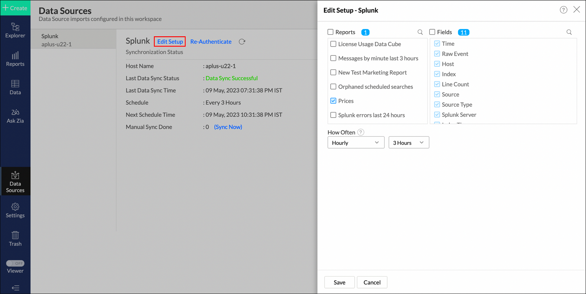 Splunk Integration  Analytics Plus