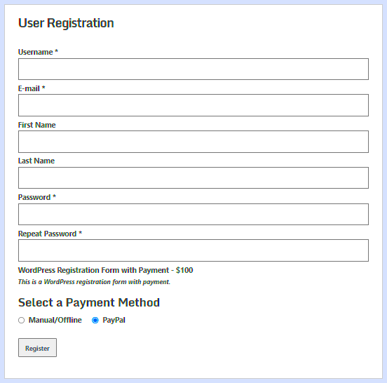 How to Create a WordPress Registration Form with Payment Options