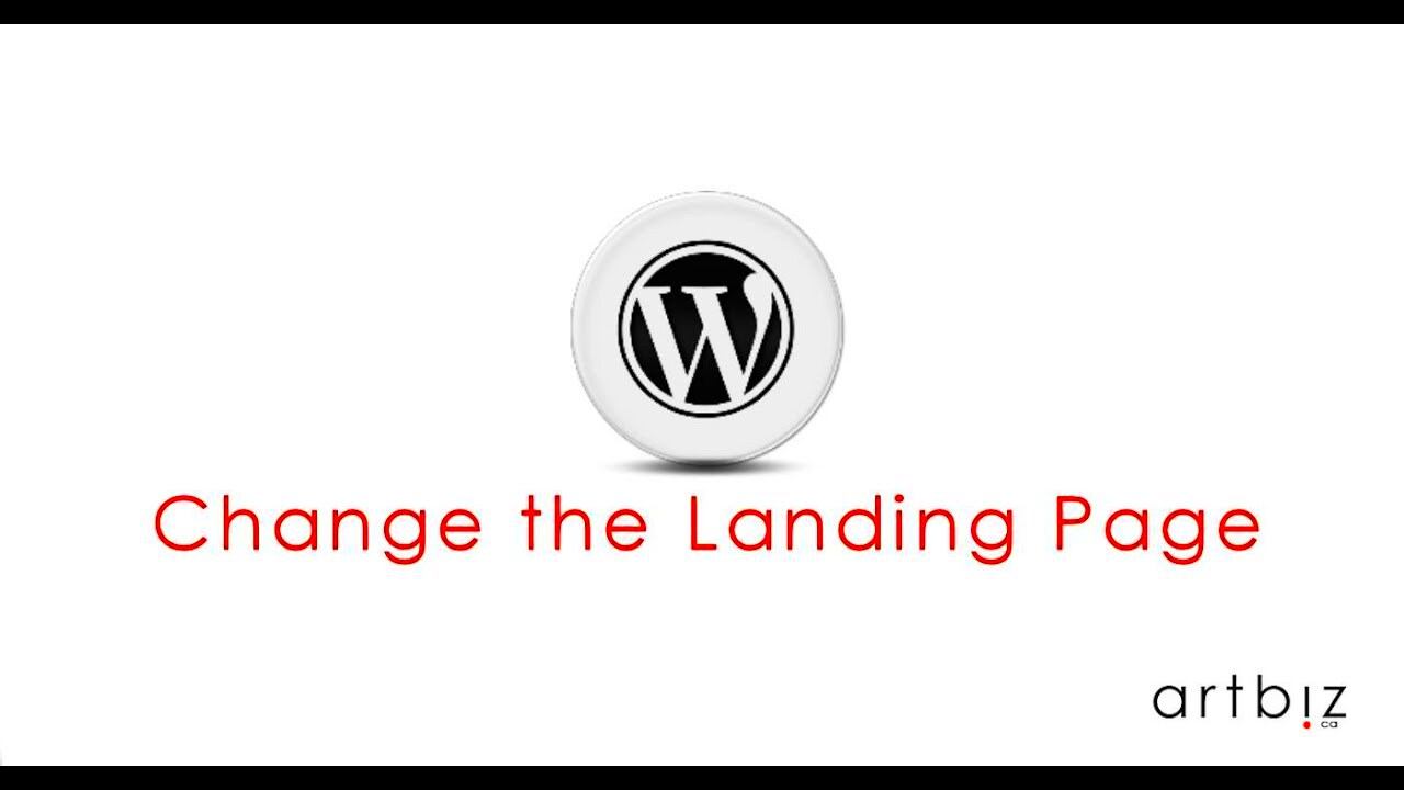 Change the Landing Page in WordPress  YouTube