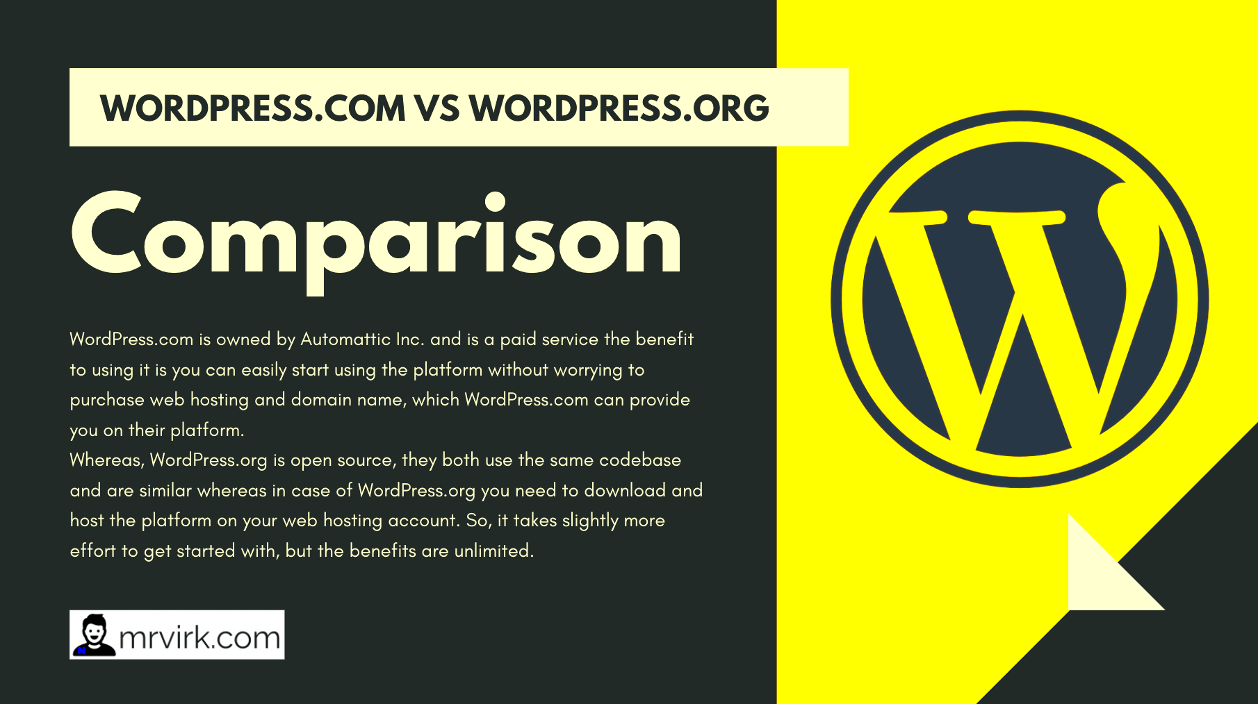 Wordpresscom vs WordPressorg  Key Differences Pros and Cons  Mr 