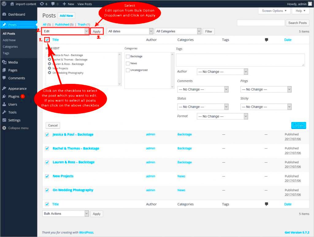 How to Bulk Edit Posts and Pages in WordPress  TemplateToaster Blog