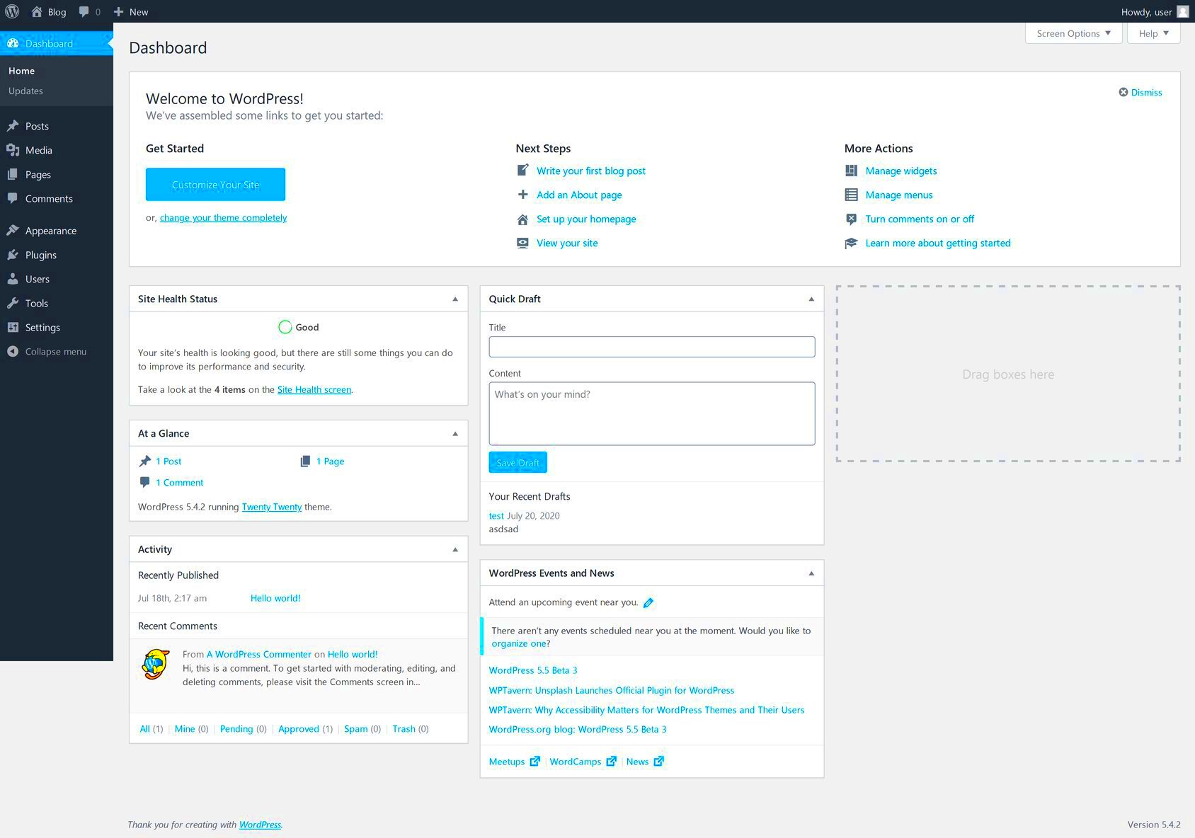 Overview of WordPress Dashboard Admin Area and How To Use It