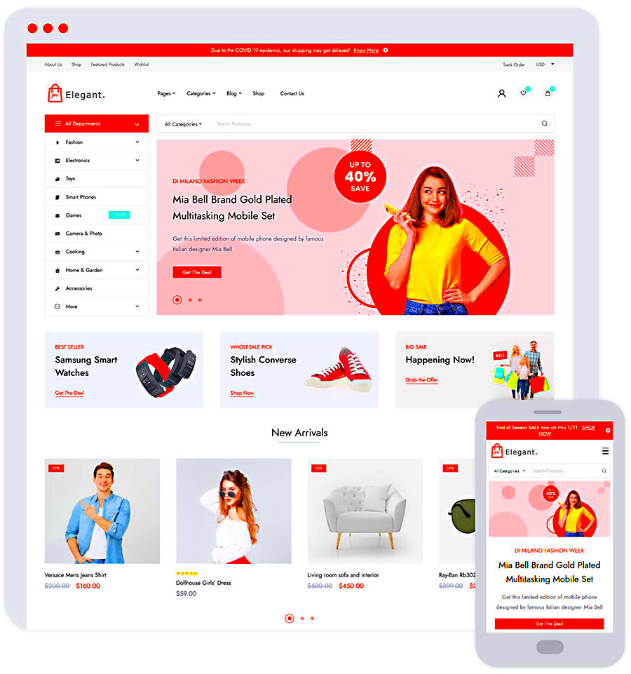 Premium WordPress Theme for eCommerce Websites and online Business