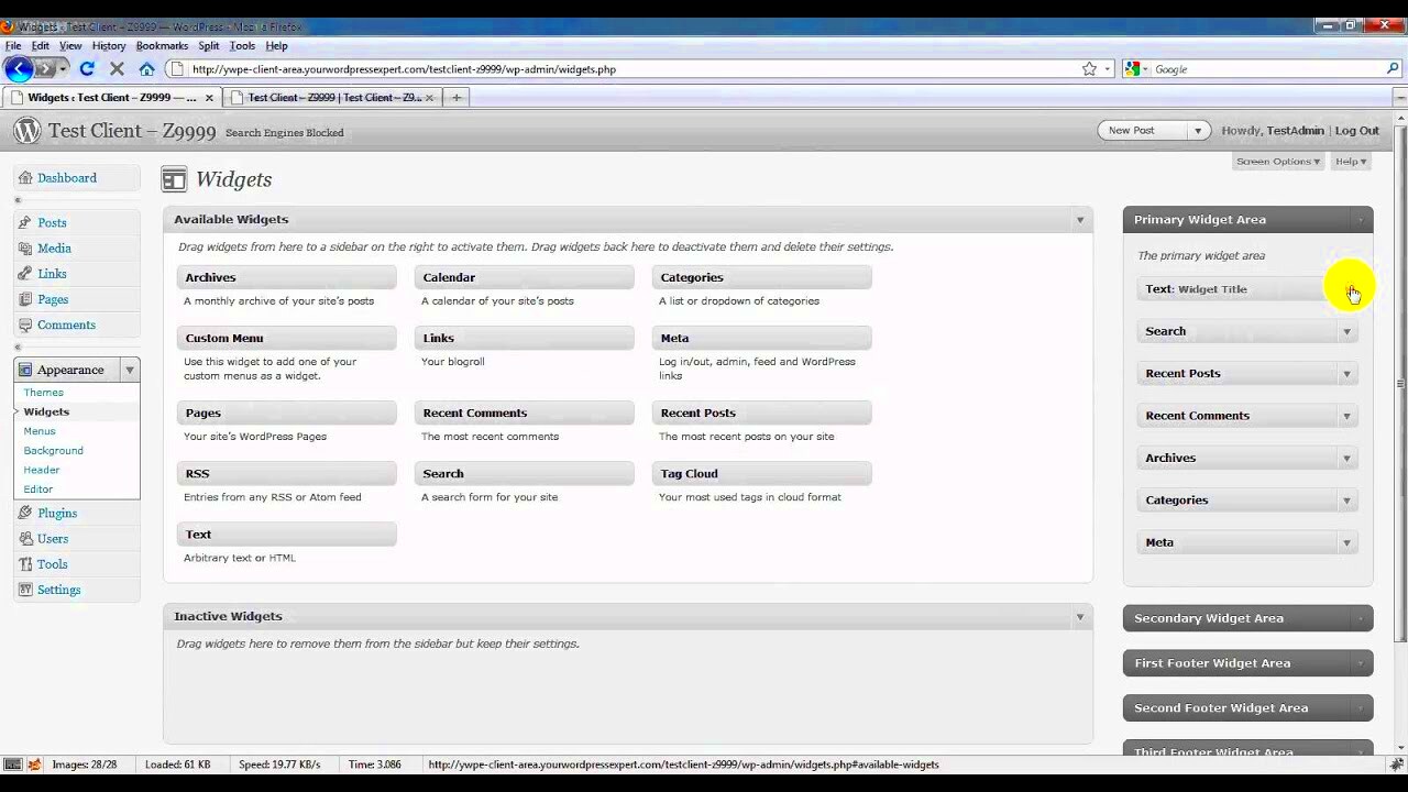 WordPress Tutorial How to delete widgets  YouTube