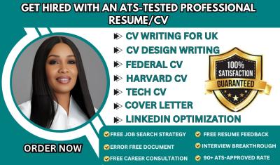 I Will Provide Expert CV Writing, Editing, and Design Services for the UK Job Market