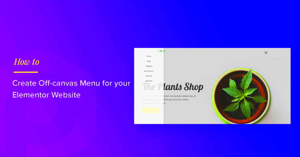 Off Canvas Menu Elementor How to add OffCanvas Menu with Elementor