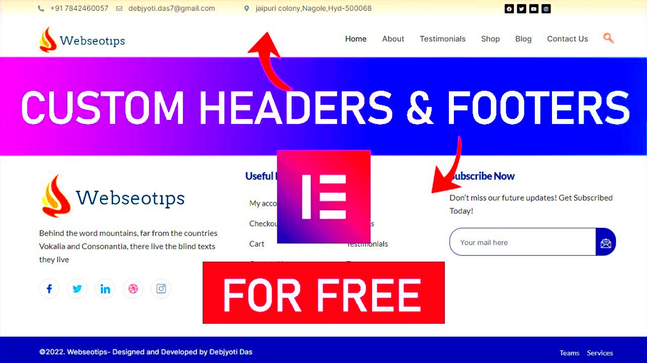 How to create headers and footers using elementor free elementor 