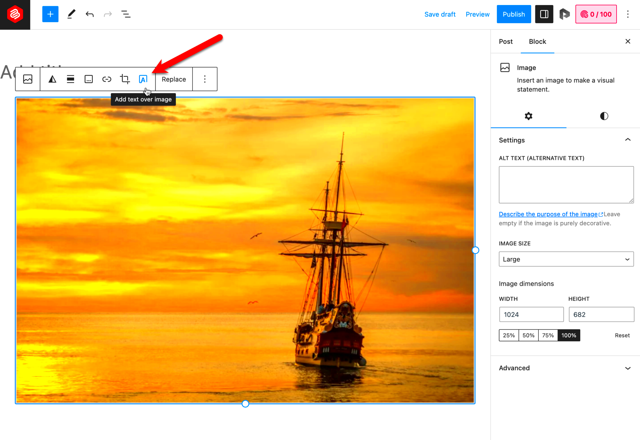 How to Add Text Over an Image in WordPress Step by Step