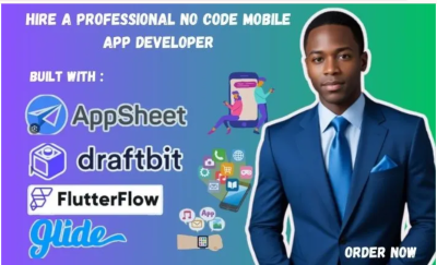 I Will Build Mobile App with Draftbit, AppSheet, FlutterFlow, Glide, and Shoutem