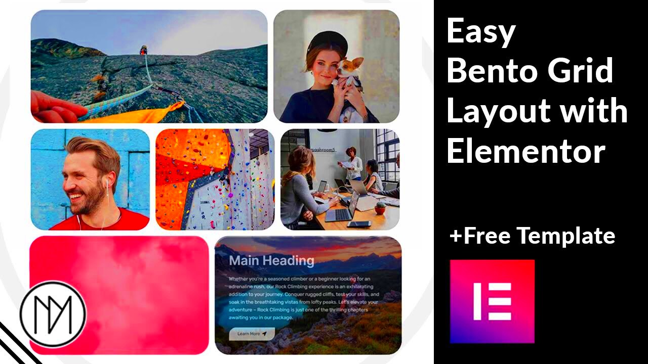 Easily Make Trendy Bento Grid In Elementor Free Template  Tutorial 