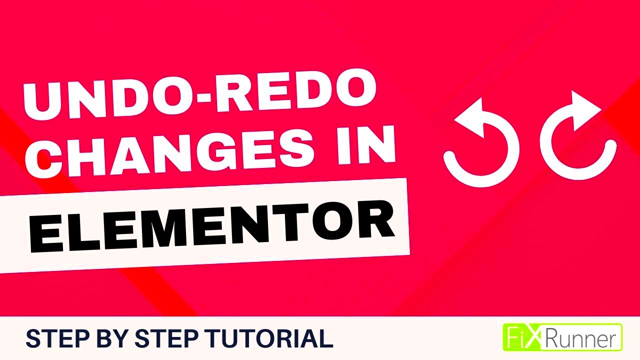 How To UndoRedo Changes In Elementor  YouTube