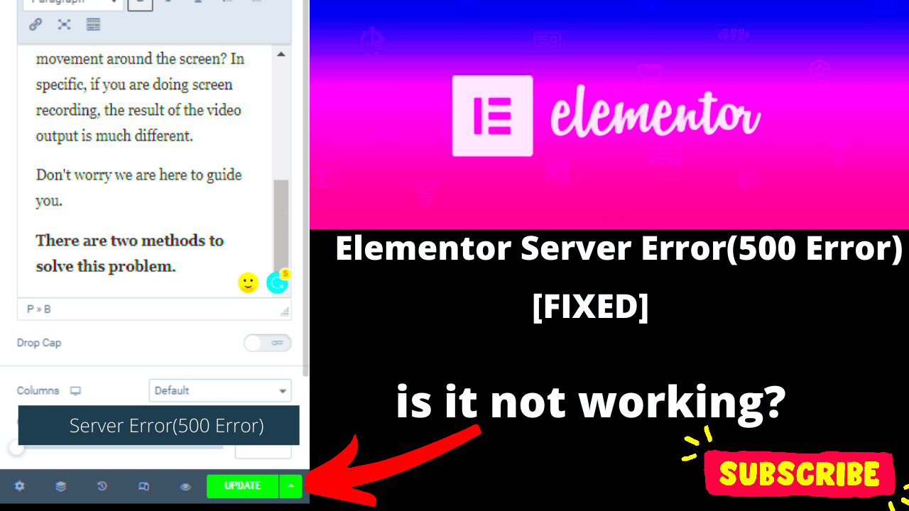 How to Fix the Elementor Server Error 500 in WordPressUsing plugin