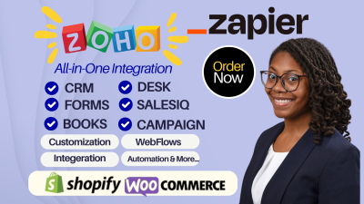 I Will Integrate Zoho CRM, Zoho Forms, Zapier API, Invoicing with Shopify & WooCommerce