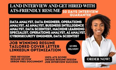 I Will Craft a Top-Notch Resume for Data Engineers, Operations Analysts, AI Analysts, and Data Analysts