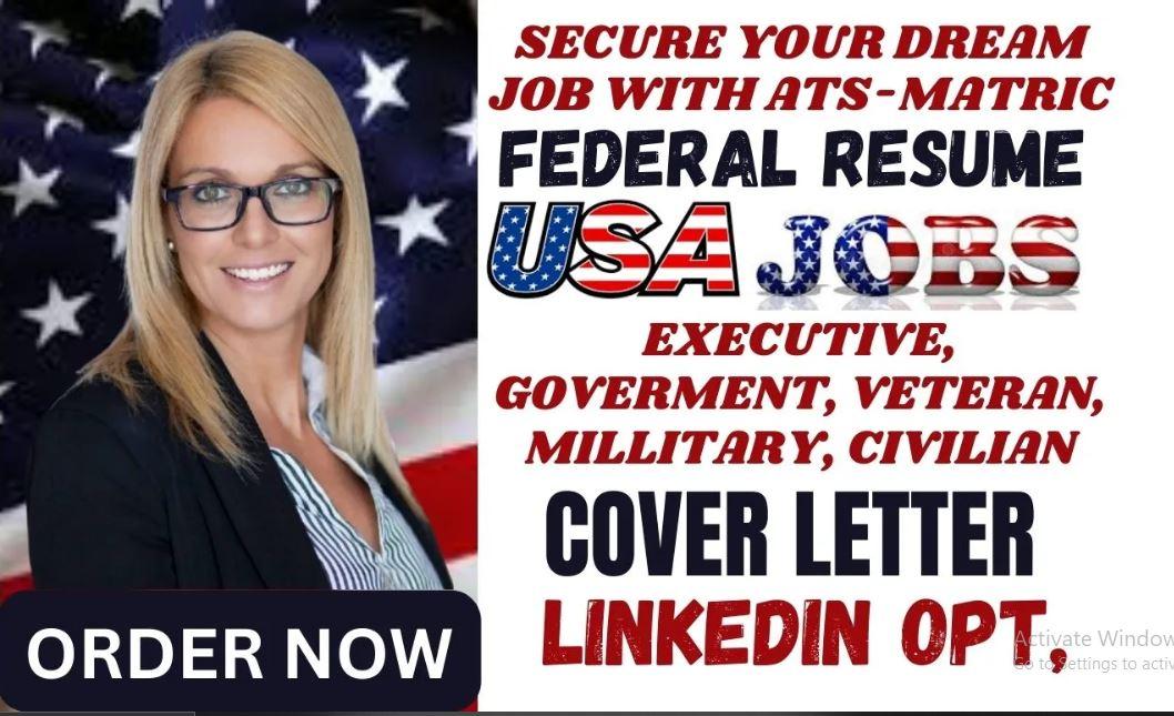 I Will Write Federal Resume KSA for Government and Military Veterans for USAJobs