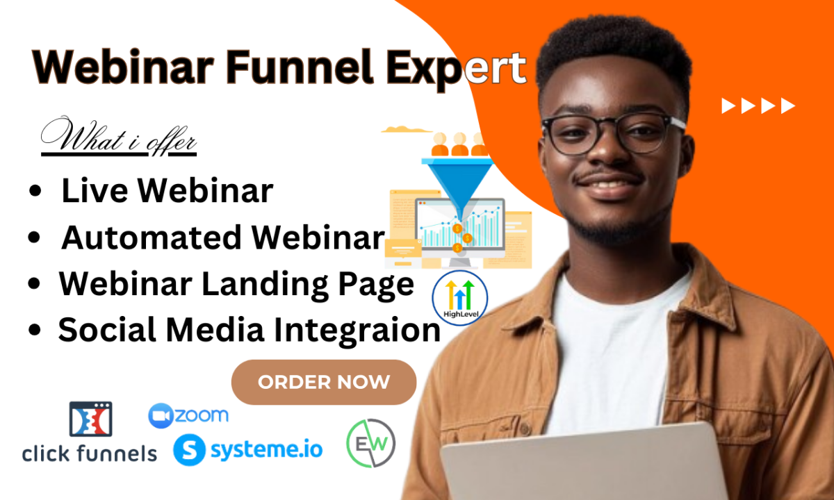 I Will Set Up a Webinar Funnel Using EverWebinar, WebinarJam, and Integration with Zoom