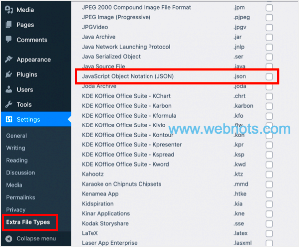 How to Upload JSON Files in WordPress WebNots