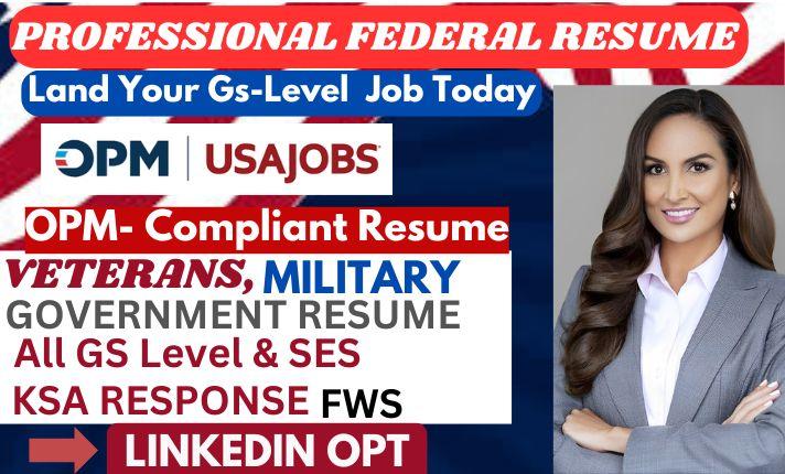 I Will Craft ATS-Optimized Federal Resume, USA Jobs Resume & KSA Responses for Military & Government CV