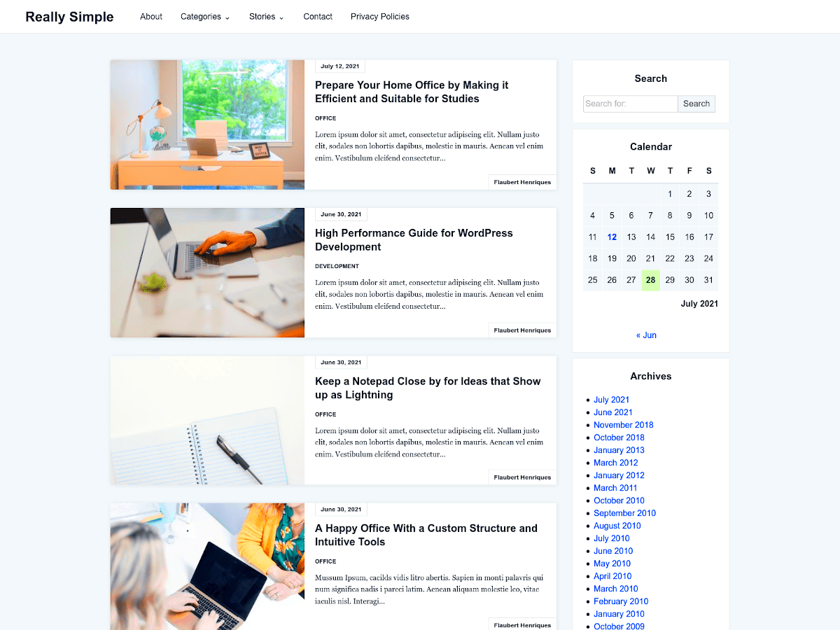 Really Simple  WordPress theme  WordPressorg