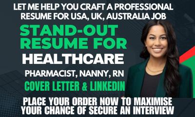 I Will Write a Professional Resume for Medical, Chemist, Healthcare, Dentist, Charge Nurse RN, and Midwife