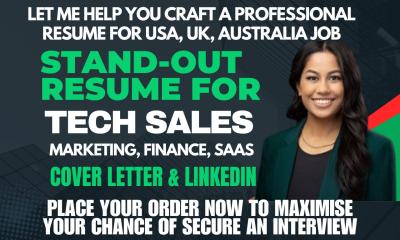 I Will Craft an Outstanding Resume for Sales, Finance, Marketing, Accounting, Tech Sales, and Investment Professionals