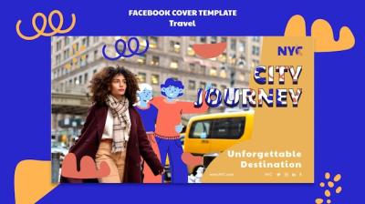 Flat Design Travel Adventure Facebook Cover – Free Download