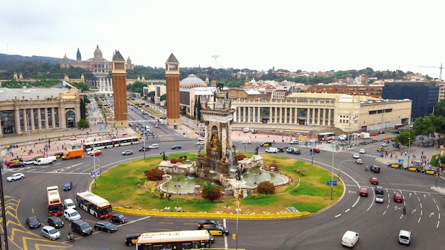 Plaza de Espana, Venetian Towers, and Palau Nacional in Barcelona, Spain – Free Stock Photos for Download