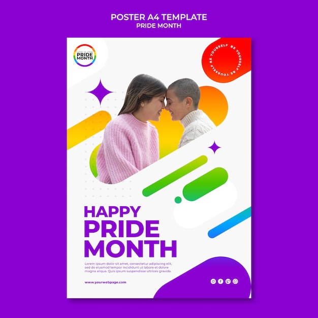 Pride Month Poster Design Template – Download Free Stock Photo