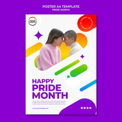 Pride Month Poster Design Template – Download Free Stock Photo