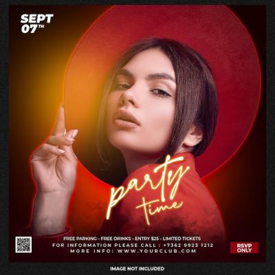 Club DJ Party Post Social Media Template – Free to Download