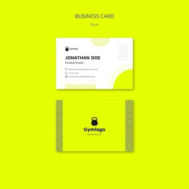 Professional Gym Training Business Card Template – Free Download