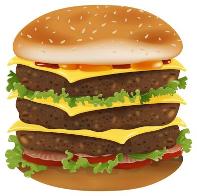 Delectable Triple Layer Cheeseburger Illustration – Free Download