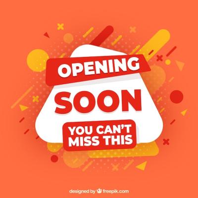 Opening Soon Background in Flat Style – Free Stock Photo for Download