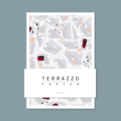Colorful Terrazzo Pattern Poster Vector – Free Download
