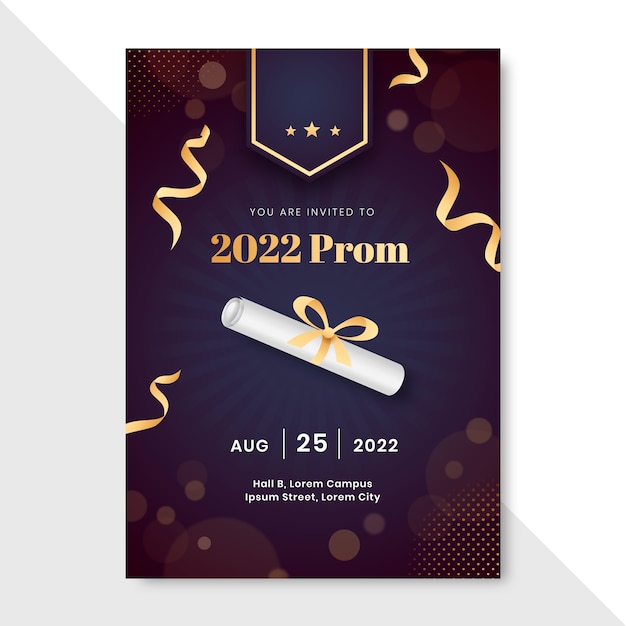 Gradient Prom Invitation Template – Free Download