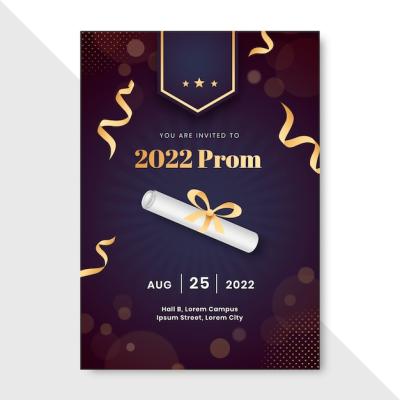 Gradient Prom Invitation Template – Free Download