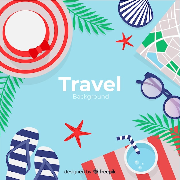 Flat Travel Background – Free Download for Stock Photos