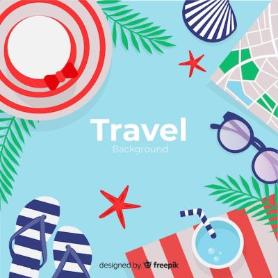 Flat Travel Background – Free Download for Stock Photos