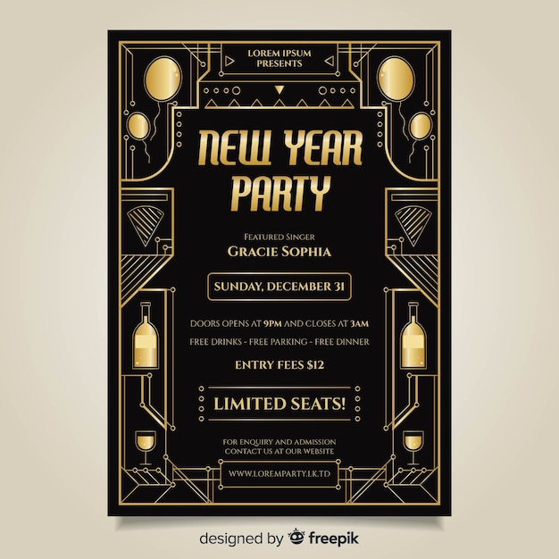 New Year Party Flyer – Free Download