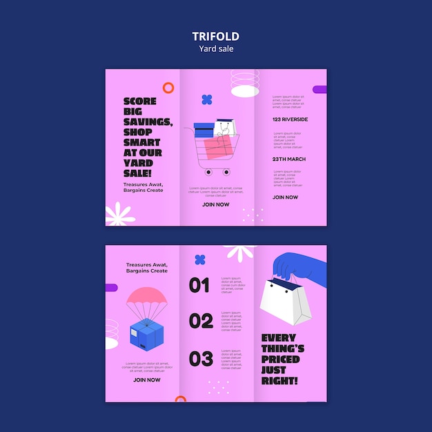 Yard Sale Trifold Brochure Template – Free Download