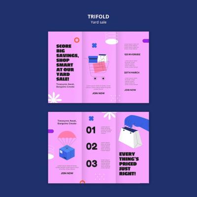 Yard Sale Trifold Brochure Template – Free Download