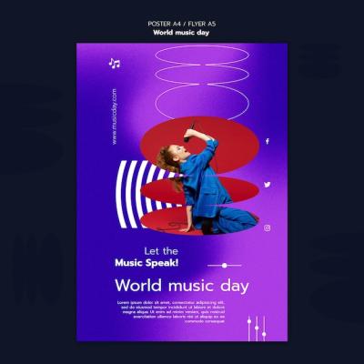 World Music Day Poster Template – Download Free Stock Photo