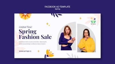 Spring Fashion Template in Flat Design – Free to Download