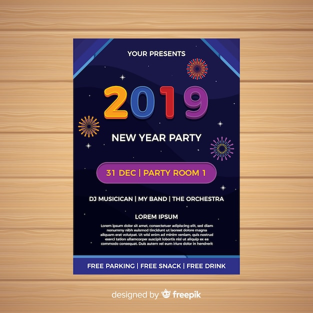 New Year 2019 Party Flyer – Free Download