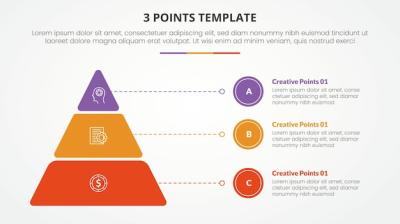 3 Points Stage Template Infographic Concept for Slide Presentations – Free to Download